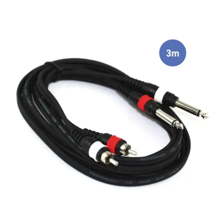 Câble 3m - JACK MONO Mâle - RCA Mâle