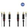 Câble 1,5m - 2 RCA Mâle - 2 RCA Mâle + 1 MASSE