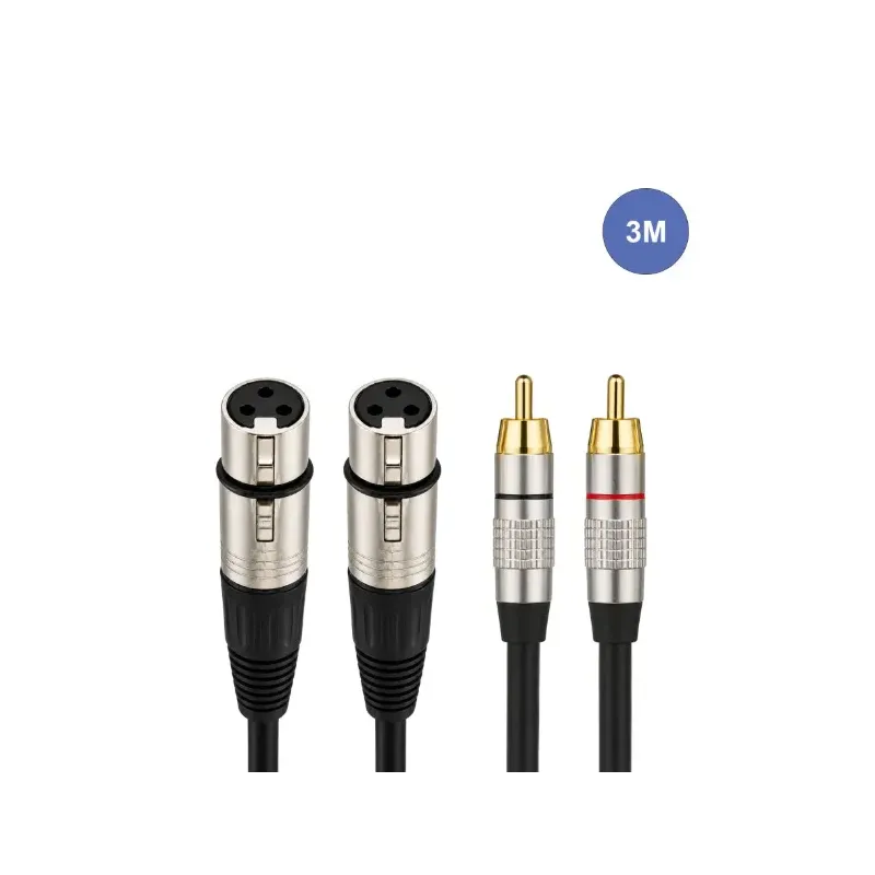 Câble 3m - XLR 3 PIN Femelle - RCA Mâle