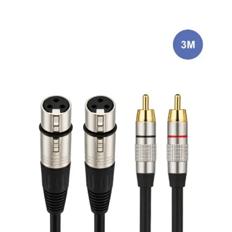 Câble 3m - XLR 3 PIN Femelle - RCA Mâle