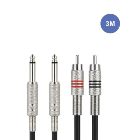 Câble 3m - JACK MONO Mâle - RCA Mâle