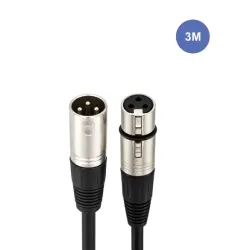 Câble 3m - XLR 3 PIN Mâle - XLR 3 PIN Femelle
