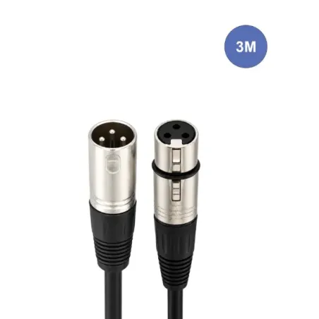 Câble 3m - XLR 3 PIN Mâle - XLR 3 PIN Femelle